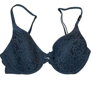 Victoria's Secret Body By Victoria Bra Womens 32D Blue Floral Lace